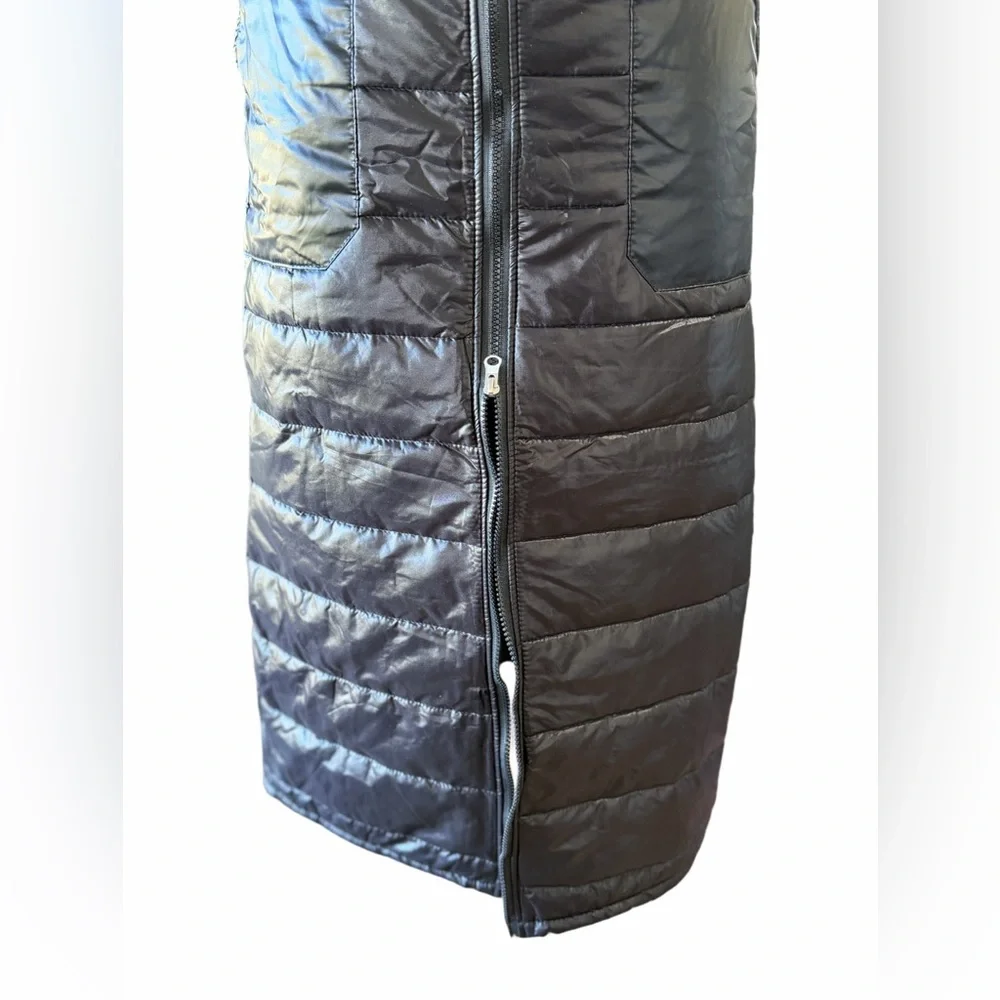 Women's Quilted Black Puffer Zip Front Skirt Size M #260771